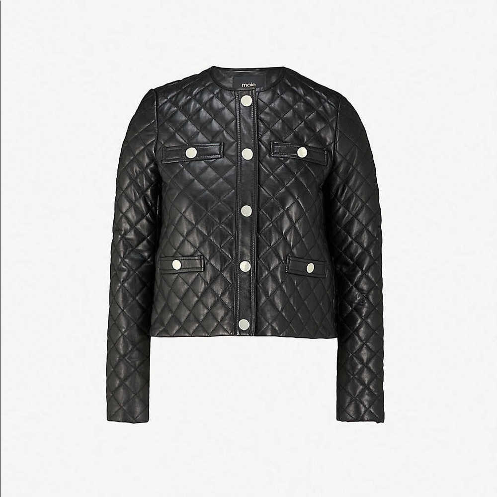 NWT Maje Quilted Leather Jacket - Picture 8 of 10